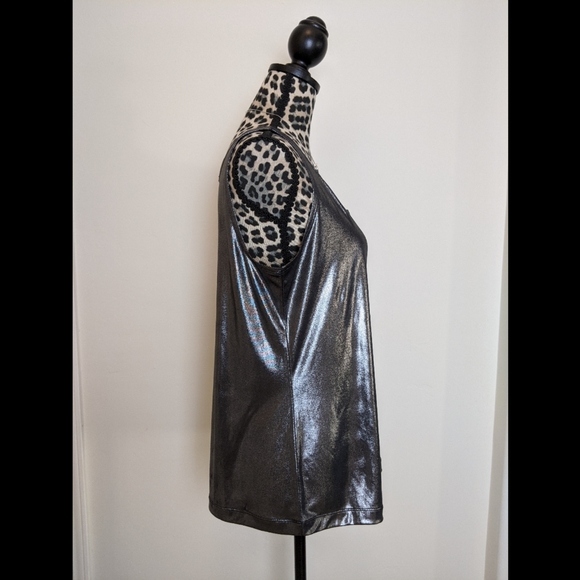 Chico's Silver Holiday Shimmer Christmas Top Small - Picture 4 of 5